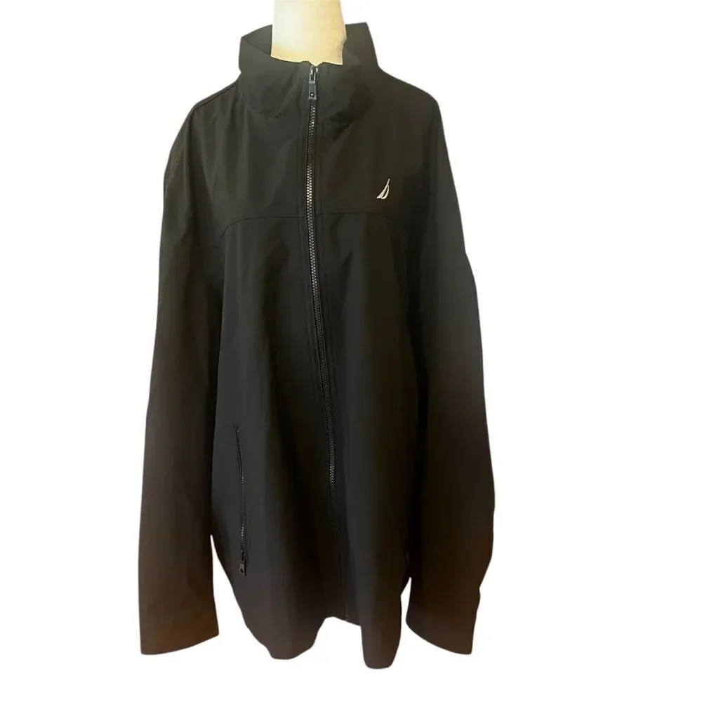 NWOT Nautica men's‎ 3x Microfiber Light Weight Zip Up Pocket Casual jacket black - Picture 3 of 11